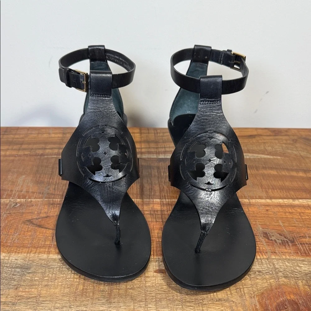 Tory Burch Black Wedge Sandals, Women’s 8.5 - Picture 2 of 9